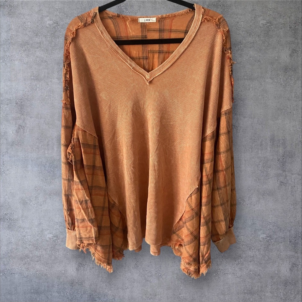 Womens Flannel Oversized Shirt 90's Vibes Boho Grunge Plaid Slouchy Baggy Large